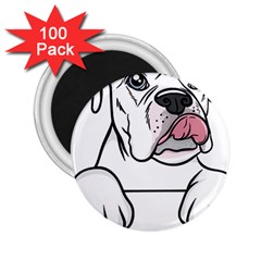 White Boxer Dog T- Shirt White Blue Eyed Boxer T- Shirt 2 25  Magnets (100 Pack)  by ZUXUMI