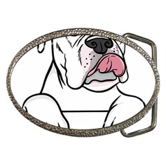 White Boxer Dog T- Shirt White Blue Eyed Boxer T- Shirt Belt Buckles by ZUXUMI