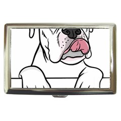 White Boxer Dog T- Shirt White Blue Eyed Boxer T- Shirt Cigarette Money Case by ZUXUMI