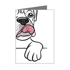 White Boxer Dog T- Shirt White Blue Eyed Boxer T- Shirt Mini Greeting Card by ZUXUMI