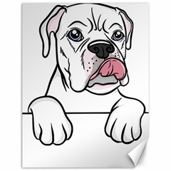 White Boxer Dog T- Shirt White Blue Eyed Boxer T- Shirt Canvas 12  X 16  by ZUXUMI