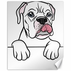 White Boxer Dog T- Shirt White Blue Eyed Boxer T- Shirt Canvas 16  X 20  by ZUXUMI