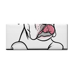 White Boxer Dog T- Shirt White Blue Eyed Boxer T- Shirt Hand Towel by ZUXUMI