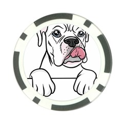 White Boxer Dog T- Shirt White Blue Eyed Boxer T- Shirt Poker Chip Card Guard (10 Pack) by ZUXUMI