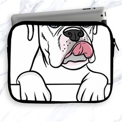 White Boxer Dog T- Shirt White Blue Eyed Boxer T- Shirt Apple Ipad 2/3/4 Zipper Cases by ZUXUMI