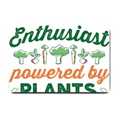 Calligraphy T- Shirt Calligraphy Enthusiast Powered By Plants Vegan T- Shirt Small Doormat by EnriqueJohnson