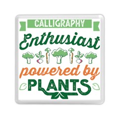 Calligraphy T- Shirt Calligraphy Enthusiast Powered By Plants Vegan T- Shirt Memory Card Reader (square) by EnriqueJohnson