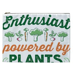 Calligraphy T- Shirt Calligraphy Enthusiast Powered By Plants Vegan T- Shirt Cosmetic Bag (xxl) by EnriqueJohnson