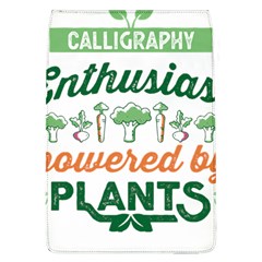 Calligraphy T- Shirt Calligraphy Enthusiast Powered By Plants Vegan T- Shirt Removable Flap Cover (l) by EnriqueJohnson