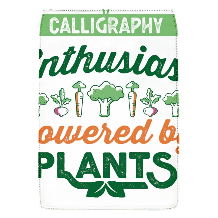 Calligraphy T- Shirt Calligraphy Enthusiast Powered By Plants Vegan T- Shirt Removable Flap Cover (S)