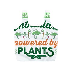 Calligraphy T- Shirt Calligraphy Enthusiast Powered By Plants Vegan T- Shirt Full Print Recycle Bag (s) by EnriqueJohnson