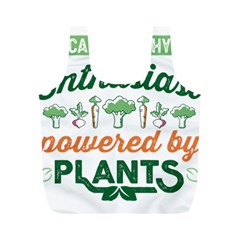 Calligraphy T- Shirt Calligraphy Enthusiast Powered By Plants Vegan T- Shirt Full Print Recycle Bag (m) by EnriqueJohnson