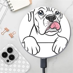 White Boxer Dog T- Shirt White Blue Eyed Boxer T- Shirt Wireless Fast Charger(white) by ZUXUMI