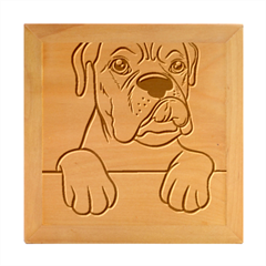 White Boxer Dog T- Shirt White Blue Eyed Boxer T- Shirt Wood Photo Frame Cube by ZUXUMI