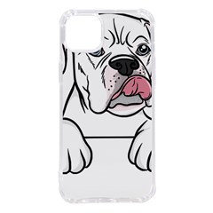 White Boxer Dog T- Shirt White Blue Eyed Boxer T- Shirt Iphone 14 Plus Tpu Uv Print Case by ZUXUMI