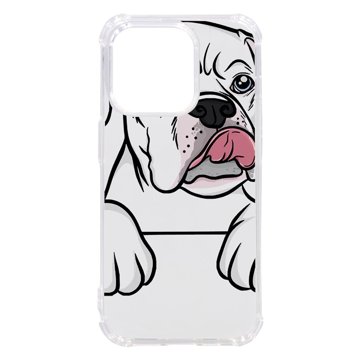 White Boxer Dog T- Shirt White Blue Eyed Boxer T- Shirt iPhone 14 Pro TPU UV Print Case