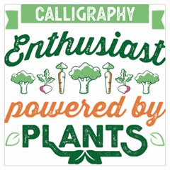 Calligraphy T- Shirt Calligraphy Enthusiast Powered By Plants Vegan T- Shirt Lightweight Scarf  by EnriqueJohnson