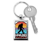 Boulder T- Shirt Boulder Colorado Bigfoot Sasquatch Hiking Camping T- Shirt Key Chain (Rectangle) Front