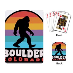 Boulder T- Shirt Boulder Colorado Bigfoot Sasquatch Hiking Camping T- Shirt Playing Cards Single Design (rectangle) by JamesGoode