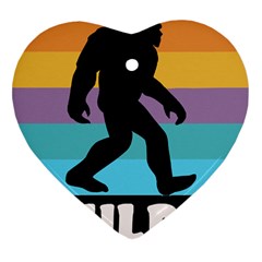 Boulder T- Shirt Boulder Colorado Bigfoot Sasquatch Hiking Camping T- Shirt Heart Ornament (two Sides) by JamesGoode