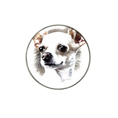 White Chihuahua T- Shirt White And Tan Chihuahua Portrait Watercolor Style T- Shirt Hat Clip Ball Marker (10 Pack) by ZUXUMI