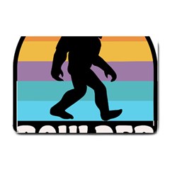 Boulder T- Shirt Boulder Colorado Bigfoot Sasquatch Hiking Camping T- Shirt Small Doormat by JamesGoode