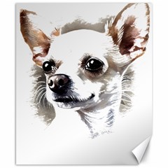 White Chihuahua T- Shirt White And Tan Chihuahua Portrait Watercolor Style T- Shirt Canvas 8  X 10  by ZUXUMI