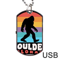 Boulder T- Shirt Boulder Colorado Bigfoot Sasquatch Hiking Camping T- Shirt Dog Tag Usb Flash (two Sides) by JamesGoode