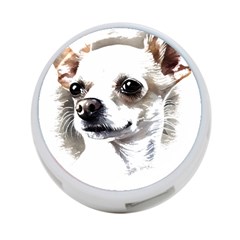 White Chihuahua T- Shirt White And Tan Chihuahua Portrait Watercolor Style T- Shirt 4-port Usb Hub (two Sides) by ZUXUMI