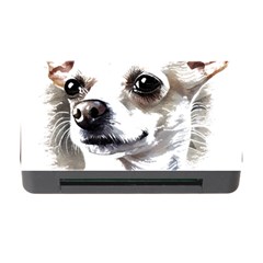 White Chihuahua T- Shirt White And Tan Chihuahua Portrait Watercolor Style T- Shirt Memory Card Reader With Cf by ZUXUMI