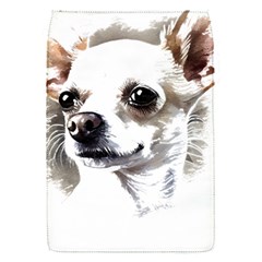 White Chihuahua T- Shirt White And Tan Chihuahua Portrait Watercolor Style T- Shirt Removable Flap Cover (s) by ZUXUMI