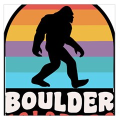 Boulder T- Shirt Boulder Colorado Bigfoot Sasquatch Hiking Camping T- Shirt Square Satin Scarf (36  X 36 ) by JamesGoode