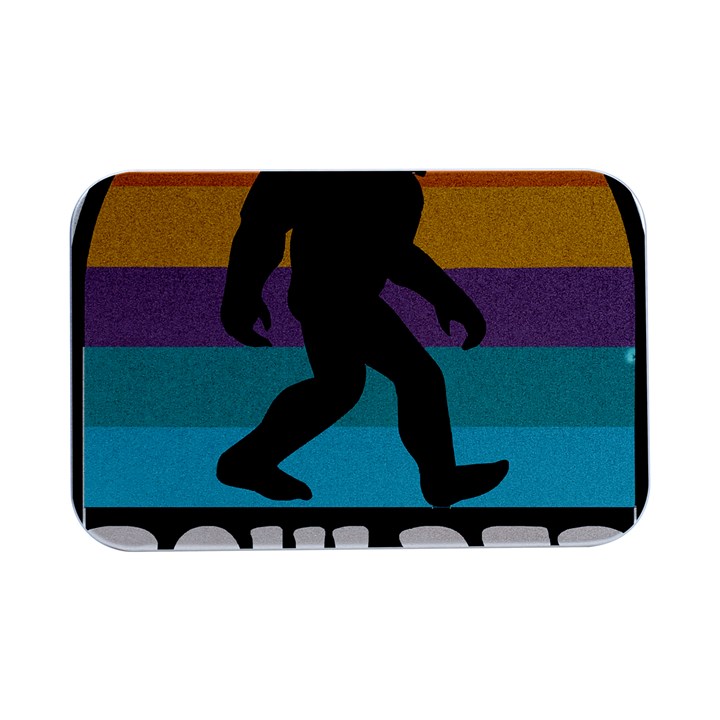 Boulder T- Shirt Boulder Colorado Bigfoot Sasquatch Hiking Camping T- Shirt Open Lid Metal Box (Silver)  