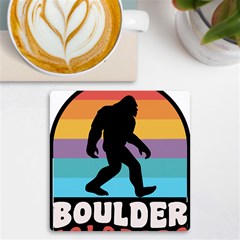 Boulder T- Shirt Boulder Colorado Bigfoot Sasquatch Hiking Camping T- Shirt Uv Print Square Tile Coaster  by JamesGoode