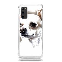 White Chihuahua T- Shirt White And Tan Chihuahua Portrait Watercolor Style T- Shirt Samsung Galaxy S20 6 2 Inch Tpu Uv Case by ZUXUMI