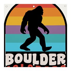 Boulder T- Shirt Boulder Colorado Bigfoot Sasquatch Hiking Camping T- Shirt Banner And Sign 3  X 3  by JamesGoode