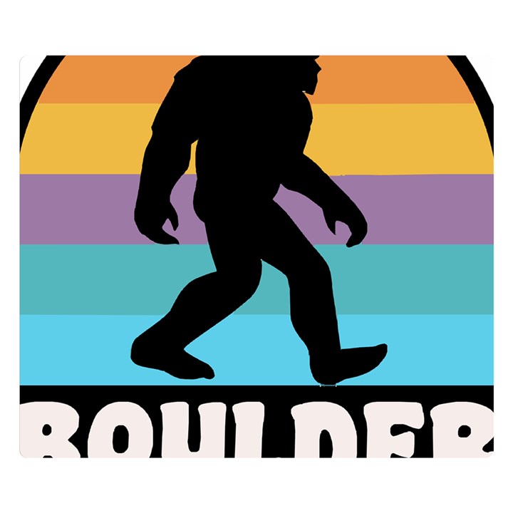 Boulder T- Shirt Boulder Colorado Bigfoot Sasquatch Hiking Camping T- Shirt Premium Plush Fleece Blanket (Small)