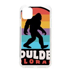 Boulder T- Shirt Boulder Colorado Bigfoot Sasquatch Hiking Camping T- Shirt Iphone 11 Tpu Uv Print Case