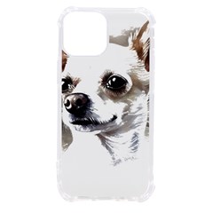 White Chihuahua T- Shirt White And Tan Chihuahua Portrait Watercolor Style T- Shirt Iphone 13 Mini Tpu Uv Print Case