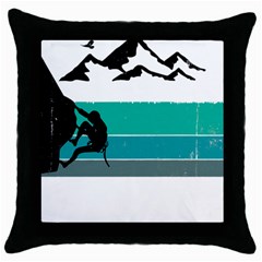 Boulder T- Shirt Climbing Bouldering Fun Mountaineering T- Shirt Throw Pillow Case (black) by JamesGoode