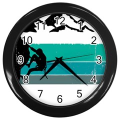 Boulder T- Shirt Climbing Bouldering Fun Mountaineering T- Shirt Wall Clock (black) by JamesGoode