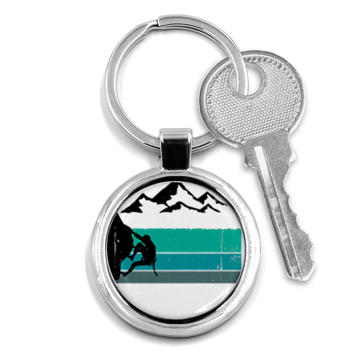 Boulder T- Shirt Climbing Bouldering Fun Mountaineering T- Shirt Key Chain (Round)