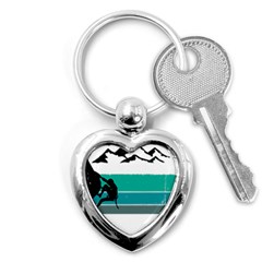 Boulder T- Shirt Climbing Bouldering Fun Mountaineering T- Shirt Key Chain (heart) by JamesGoode