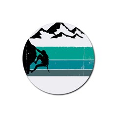 Boulder T- Shirt Climbing Bouldering Fun Mountaineering T- Shirt Rubber Round Coaster (4 Pack) by JamesGoode