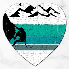 Boulder T- Shirt Climbing Bouldering Fun Mountaineering T- Shirt Jigsaw Puzzle (heart) by JamesGoode