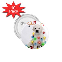 White Labrador Dog Snow Reindeer Santa T- Shirt White Labrador  Dog Snow Reindeer Santa Hat Christma 1 75  Buttons (10 Pack) by ZUXUMI