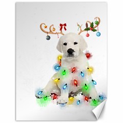 White Labrador Dog Snow Reindeer Santa T- Shirt White Labrador  Dog Snow Reindeer Santa Hat Christma Canvas 12  X 16  by ZUXUMI