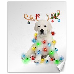 White Labrador Dog Snow Reindeer Santa T- Shirt White Labrador  Dog Snow Reindeer Santa Hat Christma Canvas 16  X 20  by ZUXUMI