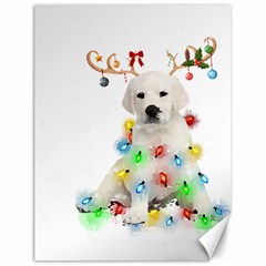 White Labrador Dog Snow Reindeer Santa T- Shirt White Labrador  Dog Snow Reindeer Santa Hat Christma Canvas 18  X 24  by ZUXUMI