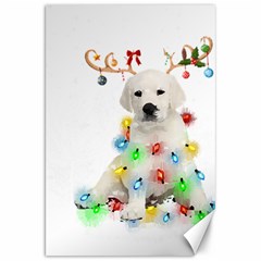 White Labrador Dog Snow Reindeer Santa T- Shirt White Labrador  Dog Snow Reindeer Santa Hat Christma Canvas 20  X 30  by ZUXUMI